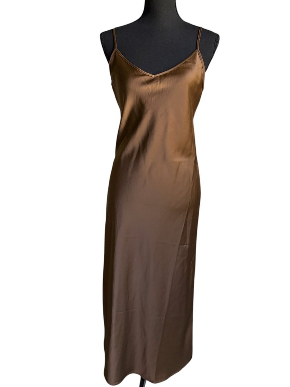 House of Harlow 1960 Satin Maxi Dress (Brown) - Size XS